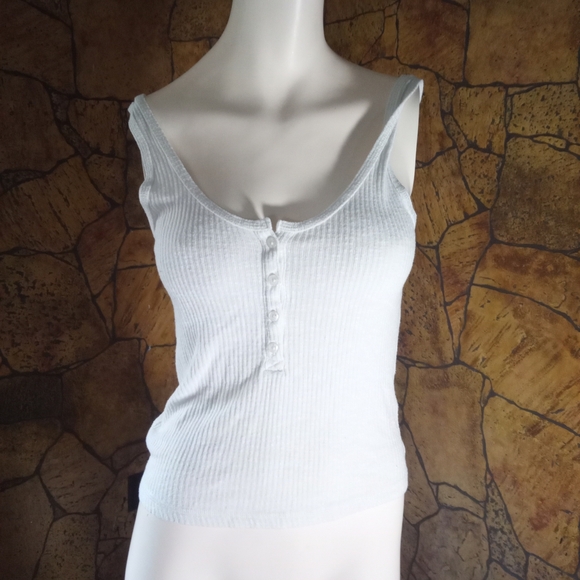 Abercrombie & Fitch White Ribbed Tank Top - Picture 1 of 4